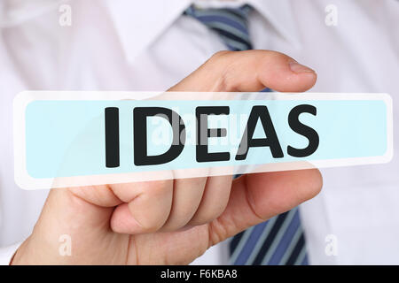 Businessman business concept with ideas to successful success and growth Stock Photo