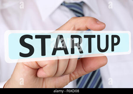 Businessman business concept with startup start up new company career Stock Photo
