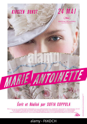 RELEASE DATE: October 20, 2006. MOVIE TITLE: Marie Antoinette. STUDIO: Columbia Pictures. PLOT: The retelling of France's iconic but ill-fated queen, Marie Antoinette. From her betrothal and marriage to Louis XVI at 15 to her reign as queen at 19 and to her beheading in 1793 at the age of 38. PICTURED: KIRSTEN DUNST as Marie Antoinette. Stock Photo