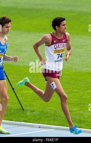 Hamza Driouch of Qatar during 1500 meters event of the 20th World Junior Athletics Championships, 2012 in Barcelona, Spain Stock Photo