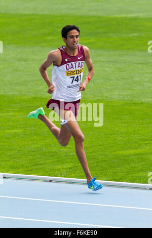 Hamza Driouch of Qatar during 1500 meters event of the 20th World Junior Athletics Championships, 2012 in Barcelona, Spain Stock Photo