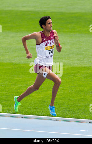 Hamza Driouch of Qatar during 1500 meters event of the 20th World Junior Athletics Championships, 2012 in Barcelona, Spain Stock Photo