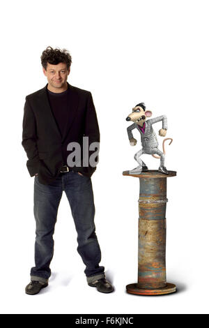 RELEASE DATE: November 3, 2006. MOVIE TITLE: Flushed Away. STUDIO: DreamWorks SKG. PLOT: The story of an uptown rat that gets flushed down the toilet from his penthouse apartment, ending in the sewers of London, where he has to learn a whole new and different way of life. PICTURED: ANDY SERKIS as the voice of Spike. Stock Photo