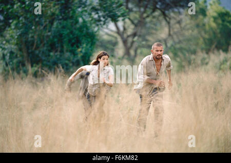 RELEASE DATE: January 12, 2007. MOVIE TITLE: Primeval - STUDIO: Hollywood Pictures. PLOT: A news team is sent to South Africa to capture and bring home a legendary 25-foot crocodile. Their difficult task turns potentially deadly when a warlord targets them for death. PICTURED: BROOKE LANGTON as Aviva Masters and DOMINIC PURCELL as Tim Manfrey. Stock Photo