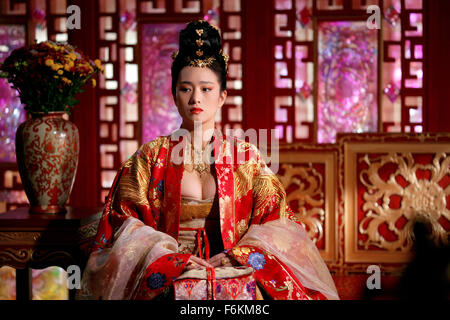 RELEASE DATE: January 12, 2007. MOVIE TITLE: Man cheng jin dai huang jin jia ('Curse of the Golden Flower') - STUDIO: Sony Pictures Classics. PLOT: During China's Tang dynasty the emperor has taken the princess of a neighboring province as wife. She has borne him two sons and raised his eldest. Now his control over his dominion is complete, including the royal family itself. PICTURED: GONG LI as Empress Phoenix. Stock Photo