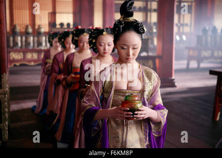 RELEASE DATE: January 12, 2007. MOVIE TITLE: Man cheng jin dai huang jin jia ('Curse of the Golden Flower') - STUDIO: Sony Pictures Classics. PLOT: During China's Tang dynasty the emperor has taken the princess of a neighboring province as wife. She has borne him two sons and raised his eldest. Now his control over his dominion is complete, including the royal family itself. PICTURED: LI MAN as Jiang Chan. Stock Photo