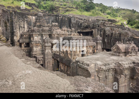 The famous Kailasa Temple (Cave 16) of the Ellora Caves, India. Stock Photo