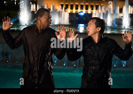 Feb 12, 2007 - Paris, FRANCE - RELEASE DATE: August 10, 2007. DIRECTOR: Brett Ratner. STUDIO: New Line Cinema. PLOT: While in Paris, Lee and Carter inadvertantly get mixed up with the Chinese Triad crew. PICTURED: Actors CHRIS TUCKER as Detective James Carter and JACKIE CHAN as Chief Inspector Lee. (Credit Image: c Glen Wilson/New Line Cinema) RESTRICTIONS: This is a publicly distributed film, television or publicity photograph. Non-editorial use may require additional clearances. Stock Photo