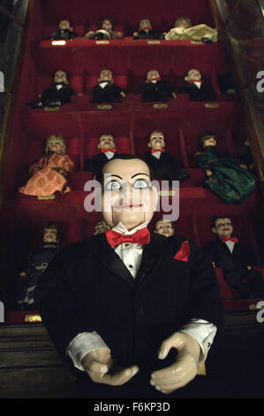 RELEASE DATE: March 2007. MOVIE TITLE: Dead Silence. STUDIO: Universal Pictures. PLOT: A widower returns to his hometown to search for answers to his wife's murder, which may be linked to the ghost of a murdered ventriloquist. Stock Photo