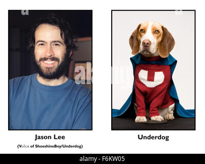 RELEASE DATE: August 3, 2007. MOVIE TITLE: Underdog. STUDIO: Walt Disney Pictures. PLOT: A lab accident gives a hound named Shoeshine some serious superpowers -- a secret that the dog eventually shares with the young boy who becomes his owner and friend. PICTURED: JASON LEE as the voice of Underdog. Stock Photo