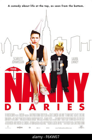 RELEASE DATE: August 2007. MOVIE TITLE: The Nanny Diaries. STUDIO: FilmColony. PLOT: A college student goes to work as a nanny for a rich New York family. Ensconced in their home, she has to juggle their dysfunction, her studies, a new romance, and the spoiled brat in her charge.PICTURED: SCARLETT JOHANSSON as Annie Braddock. Stock Photo
