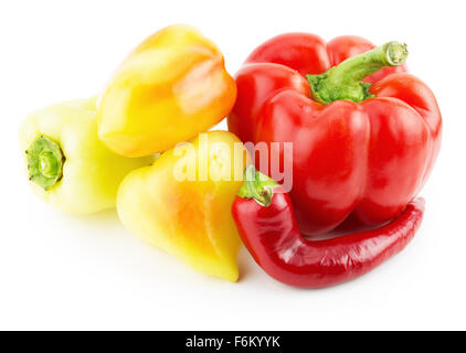 red paprika, yellow peppers and chili pepper. Stock Photo