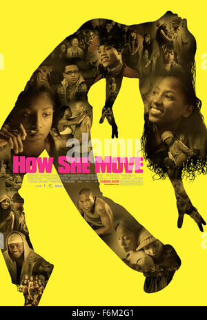 RELEASE DATE: January 25, 2008. MOVIE TITLE: How She Move. STUDIO: Paramount Vantage. PLOT: Following her sister's death from drug addiction, a high school student is forced to leave her private school to return to her old, crime-filled neighborhood where she re-kindles an unlikely passion for the competitive world of step dancing. PICTURED: Movie Poster. Stock Photo