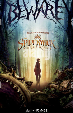 RELEASE DATE: February 15, 2008. MOVIE TITLE: The Spiderwick Chronicles. STUDIO: Paramount Pictures. PLOT: Upon moving into the run-down Spiderwick Estate with their mother, twin brothers Jared and Simon Grace, along with their sister Mallory, find themselves pulled into an alternate world full of faeries and other creatures. PICTURED: Movie Poster. Stock Photo