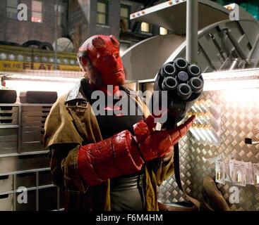RELEASE DATE: July 11, 2008. MOVIE TITLE: Hellboy II: The Golden Army. STUDIO: Universal Pictures. PLOT: The mythical world starts a rebellion against humanity in order to rule the Earth, so Hellboy and his team must save the world from the rebellious creatures. PICTURED: RON PERLMAN as Hellboy. Stock Photo