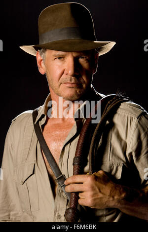 RELEASE DATE: May 22, 2008. MOVIE TITLE: Indiana Jones and the Kingdom of the Crystal Skull. STUDIO: Paramount. PLOT: Famed archaeologist/adventurer Dr. Henry 'Indiana' Jones is called back into action when he becomes entangled in a Soviet plot to uncover the secret behind mysterious artifacts known as the Crystal Skulls. PICTURED: HARRISON FORD as Indiana Jones. Stock Photo