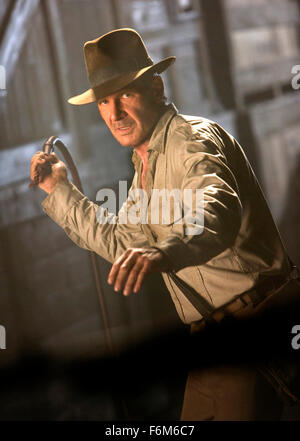 RELEASE DATE: May 22, 2008. MOVIE TITLE: Indiana Jones and the Kingdom of the Crystal Skull. STUDIO: Paramount. PLOT: Famed archaeologist/adventurer Dr. Henry 'Indiana' Jones is called back into action when he becomes entangled in a Soviet plot to uncover the secret behind mysterious artifacts known as the Crystal Skulls. PICTURED: HARRISON FORD as Indiana Jones. Stock Photo