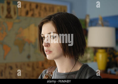 RELEASE DATE: October 31, 2008.  MOVIE TITLE: Rachel Getting Married. STUDIO: Sony Pictures Classics. PLOT: A young woman who has been in and out from rehab for the past 10 years returns home for the weekend for her sister's wedding. PICTURED: ANNE HATHAWAY as Kym. Stock Photo