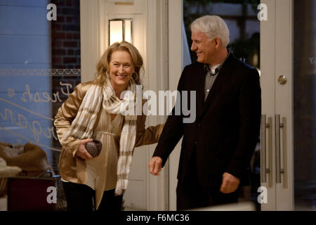 RELEASE DATE: December 25, 2009. MOVIE TITLE: It's Complicated. STUDIO: Universal Pictures. PLOT: A romantic comedy in which two men vie for the affection of a woman. PICTURED: MERYL STREEP as Jane and STEVE MARTIN as  Adam. Stock Photo