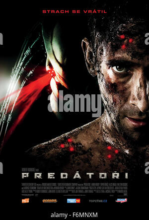 RELEASE DATE:  July 9, 2010. MOVIE TITLE: Predators. STUDIO: Sony Pictures. PLOT: A group of elite warriors are hunted by members of a merciless alien race known as Predators. PICTURED: POSTER Stock Photo