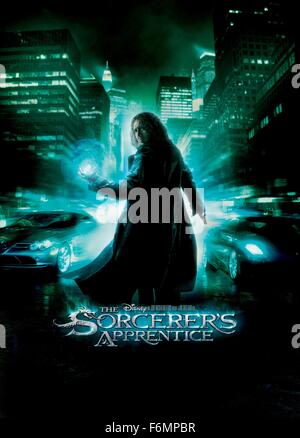 RELEASE DATE: July 16, 2010. MOVIE TITLE: The Sorcerer's Apprentice. STUDIO: Walt Disney Pictures. PLOT: A sorcerer leaves his workshop in the hands of his apprentice, who gets into trouble when the broomstick he's tasked to do his chores for him somehow develops a mind of its own. PICTURED: Movie poster. Stock Photo