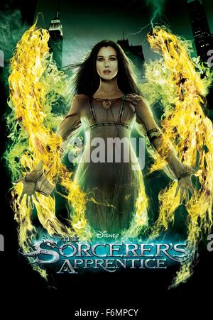 RELEASE DATE: July 16, 2010. MOVIE TITLE: The Sorcerer's Apprentice. STUDIO: Walt Disney Pictures. PLOT: A sorcerer leaves his workshop in the hands of his apprentice, who gets into trouble when the broomstick he's tasked to do his chores for him somehow develops a mind of its own. PICTURED: Movie poster. Stock Photo