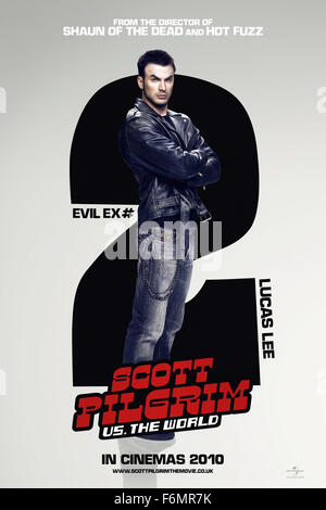 RELEASE DATE: August 13, 2010. MOVIE TITLE: Scott Pilgrim vs. The World. STUDIO: Feelin' Guilty. PLOT: Scott Pilgrim must defeat his new girlfriend's seven evil exes in order to win her heart  PICTURED: CHRIS EVANS as Lucas Lee Stock Photo