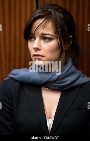 RELEASE DATE: 17 September 2010. TITLE: Devil. STUDIO: Night Chronicles. PLOT: A group of people trapped in an elevator realize that the devil is among them. PICTURED: BOJANA NOVAKOVIC as Young Woman. Stock Photo