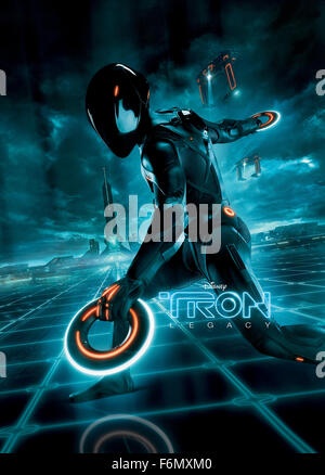 RELEASE DATE: December 17, 2010   MOVIE TITLE: TRON: Legacy   STUDIO: Walt Disney   DIRECTOR: Joseph Kosinski   PLOT: The son of a virtual world designer goes looking for his father and ends up inside the digital world that his father designed. He meets his father's creation turned bad and a unique ally who was born inside the digital domain of The Grid   PICTURED: Movie poster   (Credit Image: c Walt Disney/Entertainment Pictures) Stock Photo