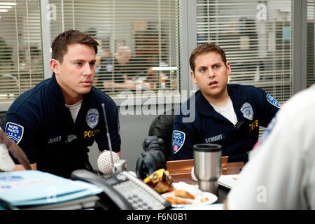 RELEASE DATE: March 16, 2012  MOVIE TITLE: 21 Jump Street  STUDIO: Columbia Pictures  DIRECTOR: PHIL LORD and CHRIS MILLER  PLOT: An undercover police unit consisting of young looking officers infiltrate high schools to control youth crime   PICTURED: JONAH HILL as Schmidt and CHANNING TATUM as Jenko (L)   (Credit Image: c Columbia Pictures/Entertainment Pictures) Stock Photo