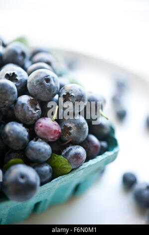 Fresh farmers' market blueberries Stock Photo