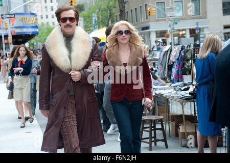 RELEASE DATE: December 20, 2013.TITLE: Anchorman 2: The Legend Continues.STUDIO: Paramount Pictures.DIRECTOR: Adam McKay.PLOT: With the 70s behind him, San Diego's top rated newsman, Ron Burgundy, returns to take New York's first 24-hour news channel by storm..PICTURED: WILL FERRELL as Ron Burgundy and CHRISTINA APPLEGATE as Veronica Corningstone.(Credit: Paramount Pictures/Entertainment Pictures) Stock Photo