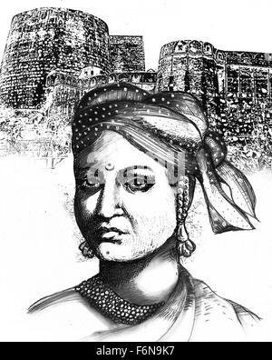 Rani lakshmibai sketch, jhansi, madhya pradesh, india, asia Stock Photo ...