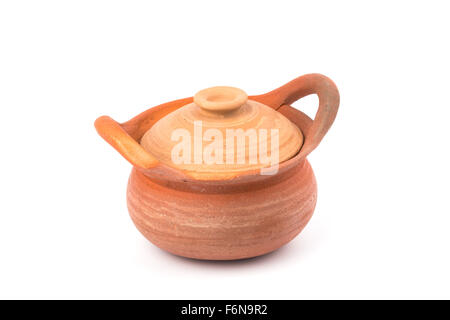 pot clay on white background Stock Photo