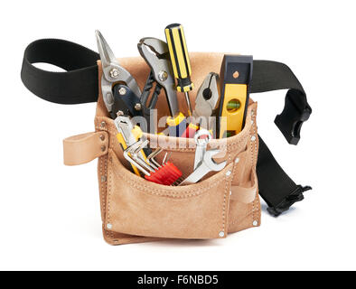 various type of tools in tool belt Stock Photo