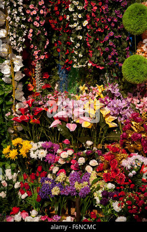 The image of Flower seller was taken in Mumbai, India Stock Photo