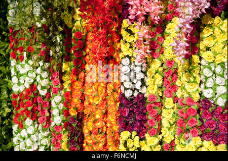 The image of Flower seller was taken in Mumbai, India Stock Photo