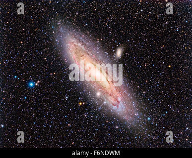 Messier 31, the Andromeda Galaxy. This image captured with a telescope and a scientific CCD camera. Stock Photo