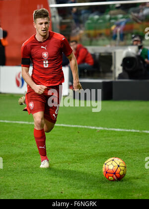 Wroclaw, Poland. 17th November, 2015. International Football friendly match: Poland v Czech Republic. In action Lukas Bartosak Credit:  Piotr Dziurman/Alamy Live News Stock Photo