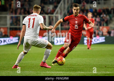 Wroclaw, Poland. 17th November, 2015. International Football friendly match: Poland v Czech Republic. In action Martin Pospisil Credit:  Piotr Dziurman/Alamy Live News Stock Photo