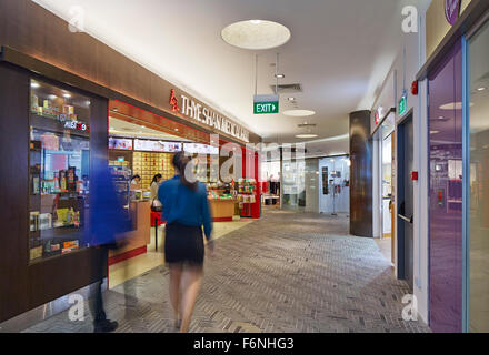 Retail shopping corridor. BreadTalk IHQ, Singapore, Singapore. Architect: Kay Ngeee Tan Architects, 2014. Stock Photo