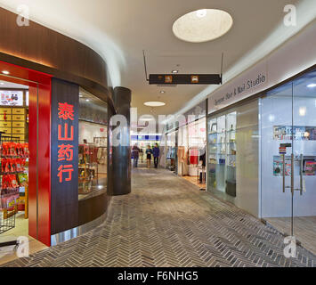 Retail shopping corridor. BreadTalk IHQ, Singapore, Singapore. Architect: Kay Ngeee Tan Architects, 2014. Stock Photo