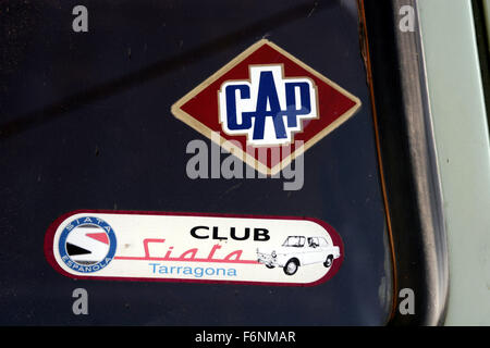 Seat 600 Siata 2850 van, customized by Siata Española S.A. License by Fiat. Sticker. Stock Photo