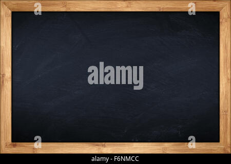 blackboard with wooden bamboo frame Stock Photo