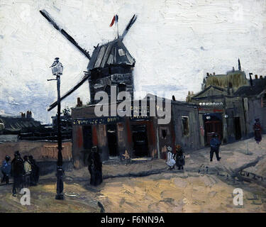 Windmill of la Galette Moulin de la Galette ( in Montmartre Pairs) (1886) by Vincent van Gogh.(1853-1890) Stock Photo