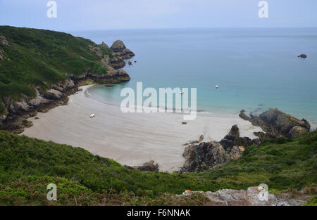 Fermain Bay on the Guernsey Coastal Path Channel Islands. Stock Photo