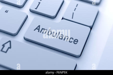 Ambulance word button on computer keyboard with soft focus Stock Photo