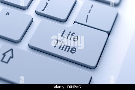 Life time word button on computer keyboard with soft focus Stock Photo