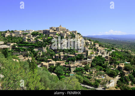 Gordes Medieval Village built on a rock hill in Luberon, Provence Cote Azur Region, France. Stock Photo