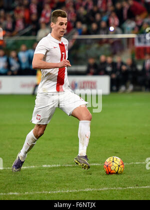 Wroclaw, Poland. 17th November, 2015. International Football friendly match: Poland v Czech Republic. In action Arkadiusz Milik Credit:  Piotr Dziurman/Alamy Live News Stock Photo